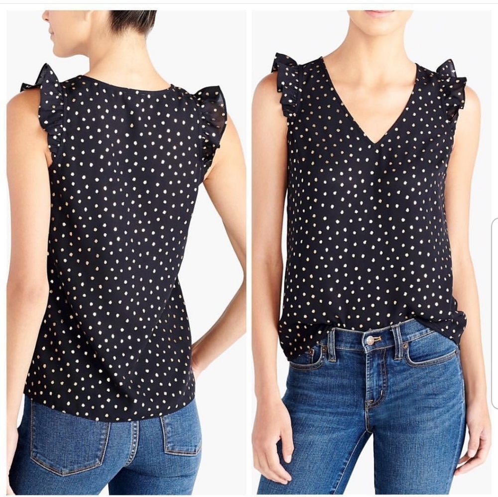 J Crew Factory Ruffle Sleeve Blouse